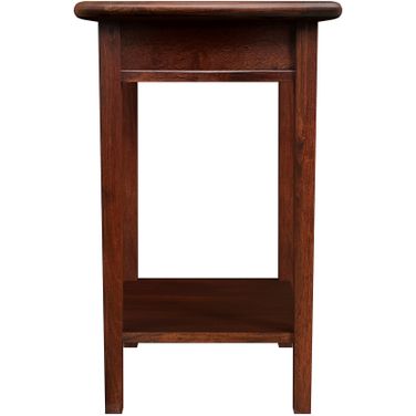 Westlake Chairside Table With Shelf In Cherry Brown