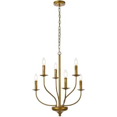 Westley 6 Lights Pendant In Brass LD7046D24BR