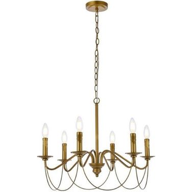 Westley 6 Lights Pendant In Brass LD7048D24BR