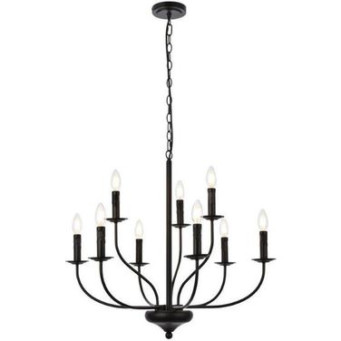Westley 9 Lights Pendant In Black