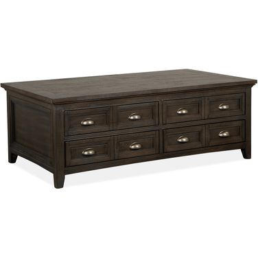 Westley Falls Lift Top Storage Cocktail Table with Casters In Graphite
