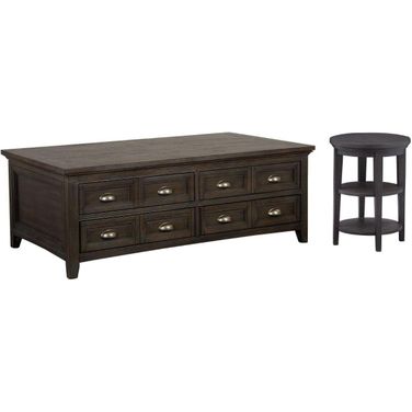 Westley Falls Graphite Lift Top Storage Castered Occasional Table Set