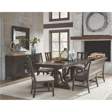 Westley Falls Graphite Trestle Extendable Dining Room Set