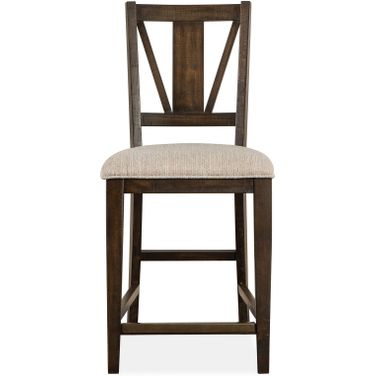 Westley Falls Counter Chair with Upholstered Seat Set of 2 In Graphite