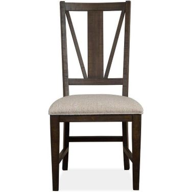 Westley Falls Graphite Wood Dining Side Chair with Upholstered Seat Set of 2 KD