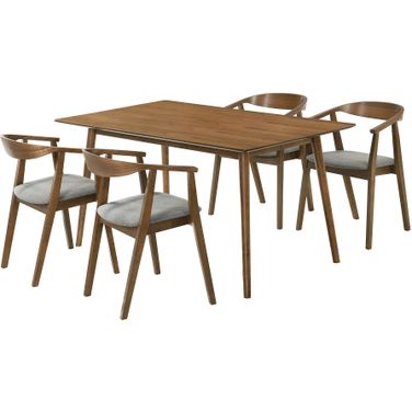 Westmont Santana 5 Piece Wood Dining Set In Walnut/Charcoal