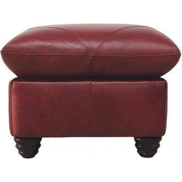 Weston Italian Leather Ottoman (Cherry)