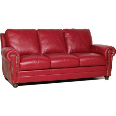 Weston Italian Leather Sofa (Cherry)