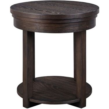 Weston Round End Table In Peppercorn