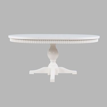 Westport 66 Inch Round-to-Oval Pedestal Dining Table In White