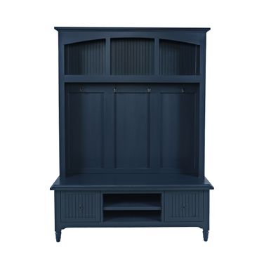Westport Hall Tree with Storage Bench In Navy and Blue