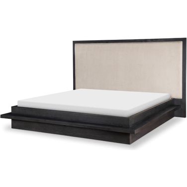 Westwood Dark Charred Oak King Upholstered Bed