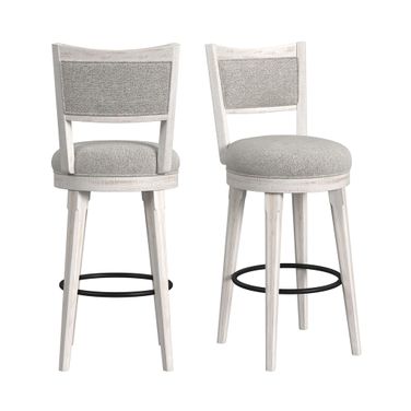 Westwood Swivel Bar Stool Set of 2 In Grey and Rustic White
