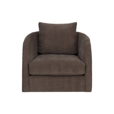 Wexford Swivel Lounge Chair In Rika Chocolate