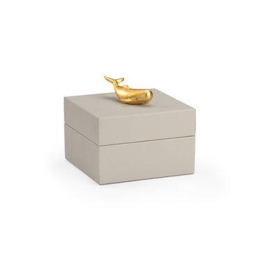 Whale Handle Box In Gray and Gold
