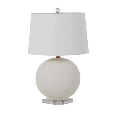 Wheeler Table Lamp In Natural White and Matte Antique Brass