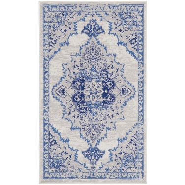 Whimsicle 3' x 5' Bohemian Indoor Rug In Ivory Blue