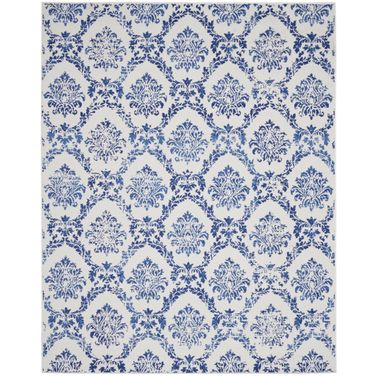 Whimsicle 7' x 10' Farmhouse Indoor Rug In Ivory and Navy