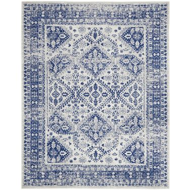 Whimsicle 7' x 10' Farmhouse Indoor Rug In Ivory and Navy