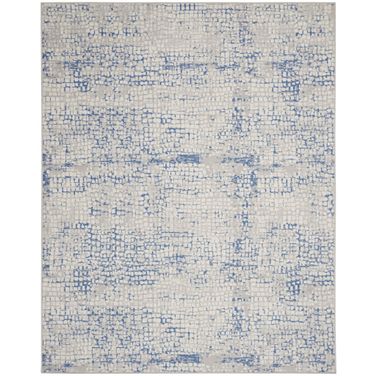 Whimsicle 8'4" x 11'6" Modern Indoor Rug In Grey and Blue
