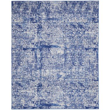 Whimsicle 8'4" x 11'6" Modern Indoor Rug In Ivory and Navy