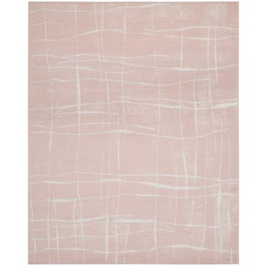Whimsicle 8'4" x 11'6" Indoor Rug In Ivory and Pink