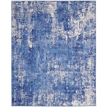 Whimsicle 8' x 10' Indoor Rug In Blue and Ivory