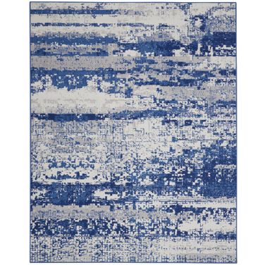 Whimsicle 8' x 10' Modern Indoor Rug In Ivory and Navy