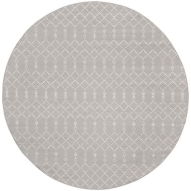 Whimsicle 8' x 8' Round Bohemian Indoor Rug In Grey