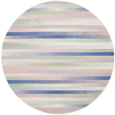 Whimsicle 8' x 8' Round Indoor Rug In Ivory Multi