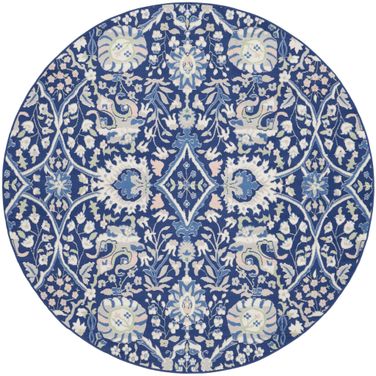Whimsicle 8' x 8' Round Indoor Rug In Navy Multi