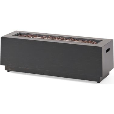 Whispering Outdoor Rectangular Fire Pit with Tank Holder In Concrete
