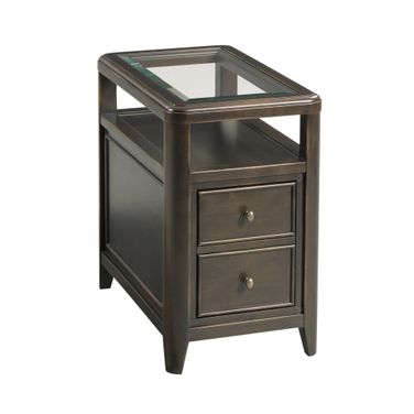 Whitaker Chairside Table In Black Denim