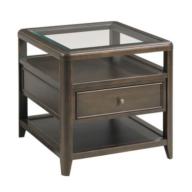 Whitaker Rectangular End Table In Black Denim