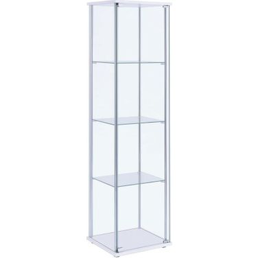 Bellatrix Rectangular 4-shelf Curio Cabinet White and Clear