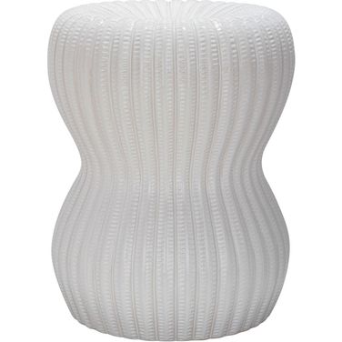 White Hour Glass Garden Stool