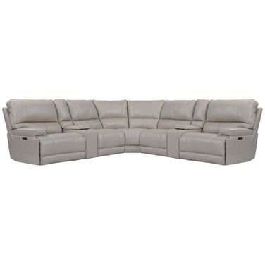 Whitman 7 Piece Modular Power Reclining Sectional with Power Adjustable Headrests In Linen