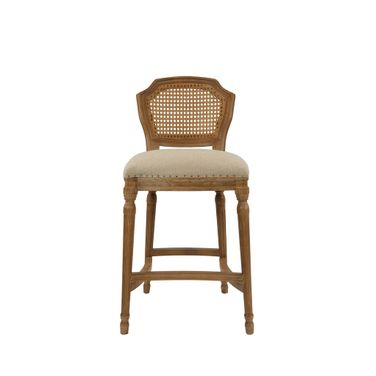 Wilbrandt Hight Back Wood Barstool In Tan and Natural