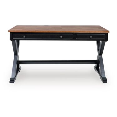 Wildenauer 60 Inch Home Office Desk In Brown and Black