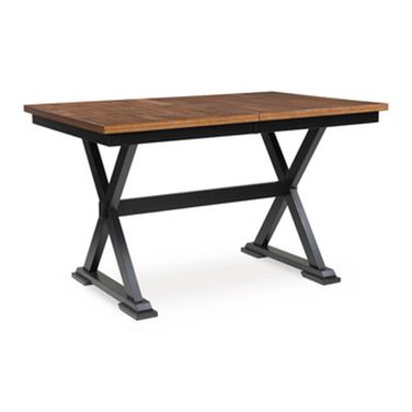 Wildenauer Counter Height Butterfly Extension Table In Brown and Black