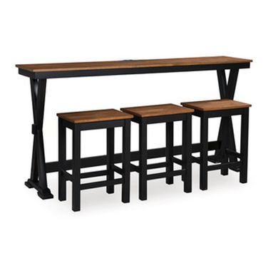 Wildenauer Counter Height Dining Room Set In Brown and Black