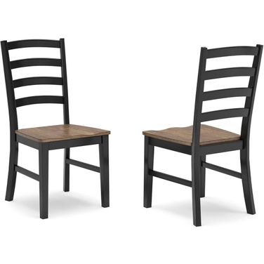 Wildenauer Dining Chair Set of 2 In Brown/Black