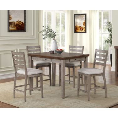 Will Counter Dining Table With 4 Drawers In Brown and Gray