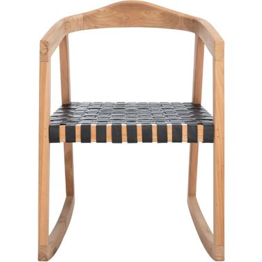 Willa Rocking Dining Chair in Black and Natural
