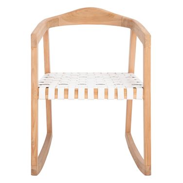Willa Rocking Dining Chair in White and Natural