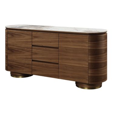 Willene Server with Ceramic Top In Dark Oak