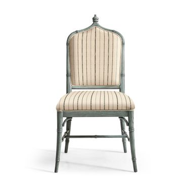 William Yeoward Baronial Dining Side Chair In Blue Faded Oak
