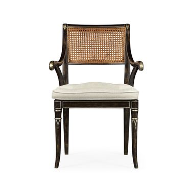 William Yeoward Linden Dining Arm Chair In Charcoal Wash