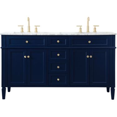 Williams 60 Inch Double Bathroom Vanity In Blue