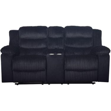 Willow Console Loveseat with Dual Recliners In Black